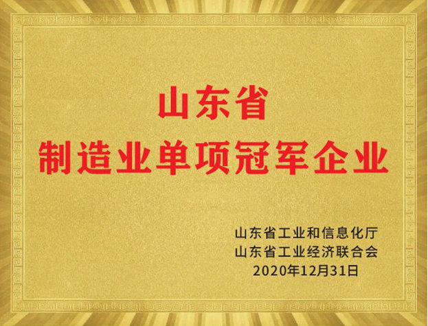 山東省制造業單項冠軍企業